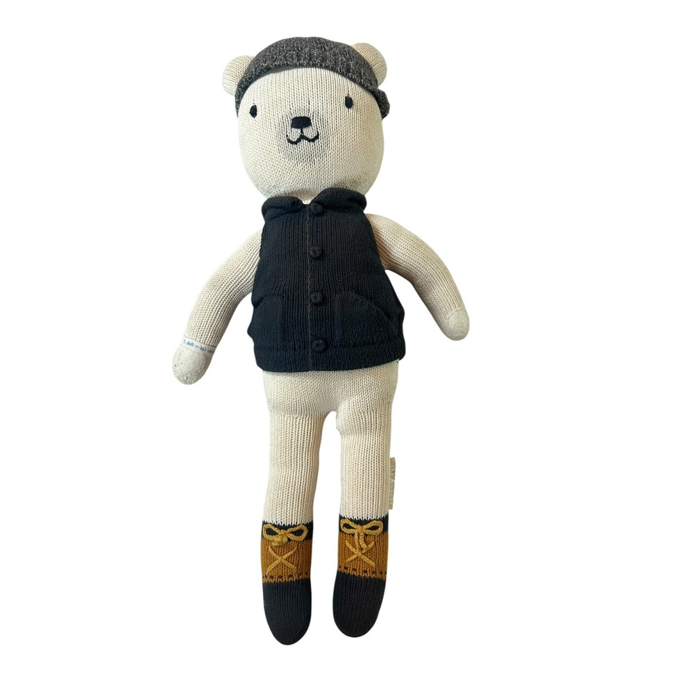 Cuddle + Kind Hudson The Polar Bear Plush Handmade Knitted Nursery Soft Doll 20"